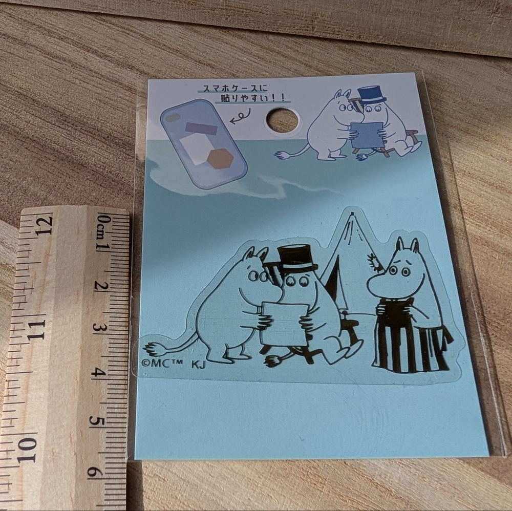 Moominpappa Moominmamma Moomin Sticker Clear & Gold, 1 Piece, 7cm , Moominvalley